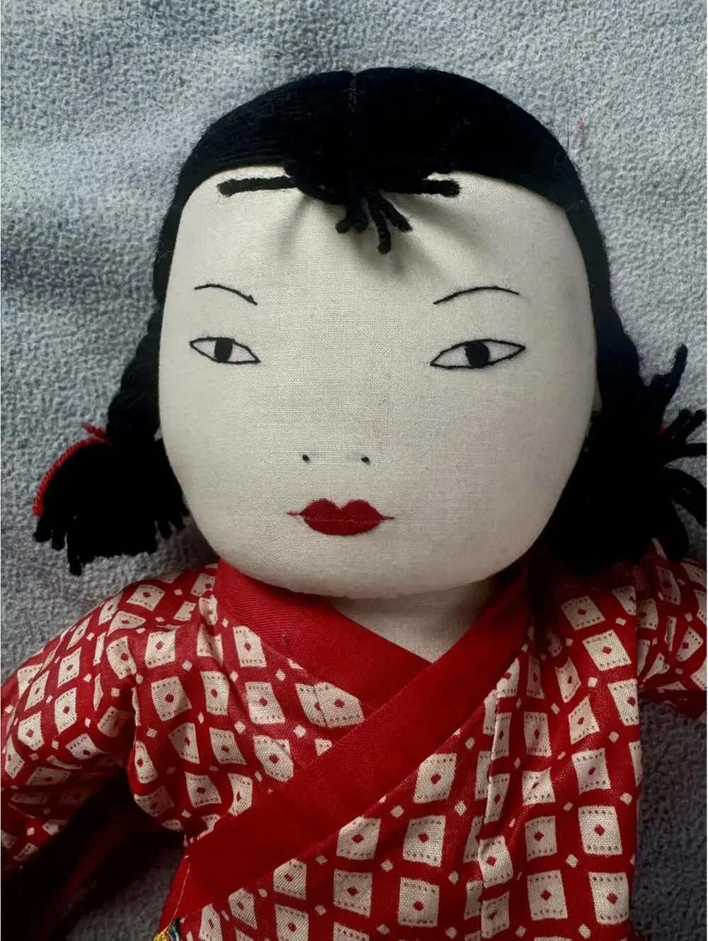 vintage‎ asian cloth dolls pair handmade fabric folk art soft dolls 12in